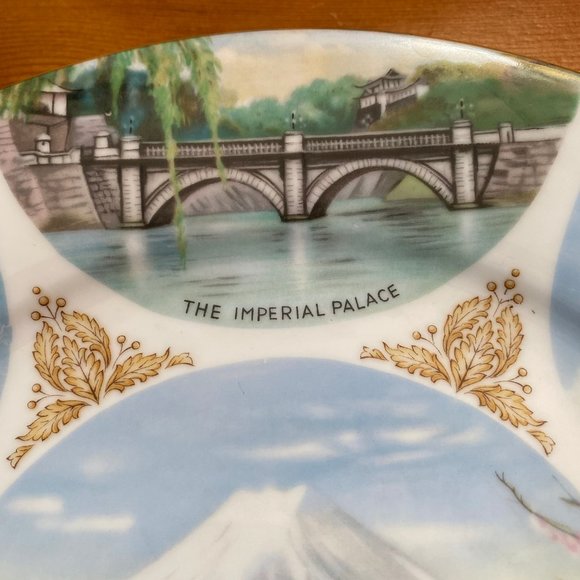 Vintage Noritake Hand Painted Souvenir Plate with Japanese Landmarks - Picture 5 of 10